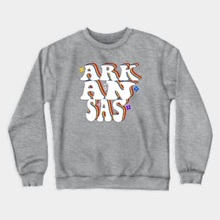 Arkansas Retro Funky Text Design Crewneck Sweatshirt